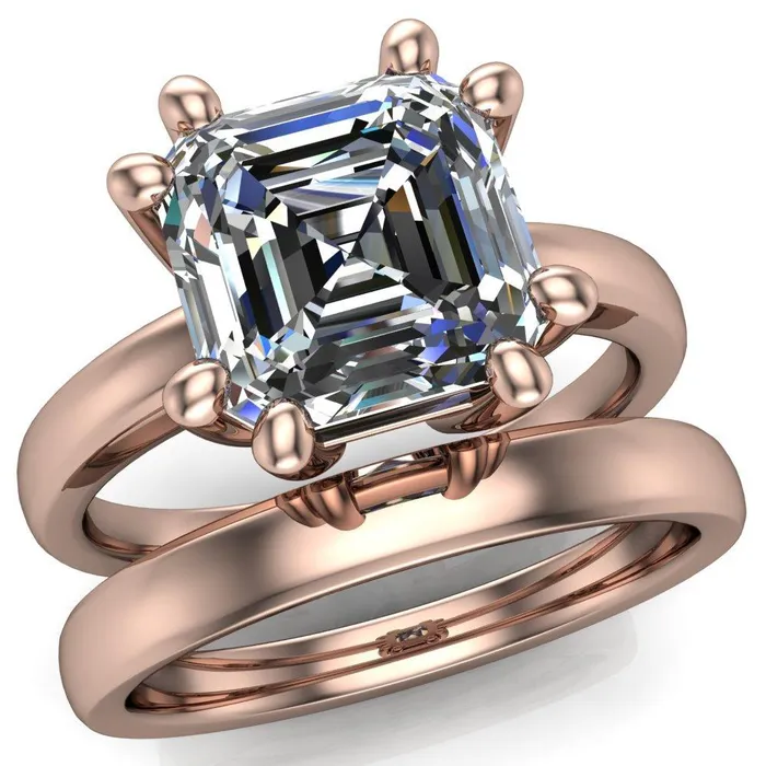 Deborah Asscher Moissanite 8 Prong Ring Fire Brilliance Rings