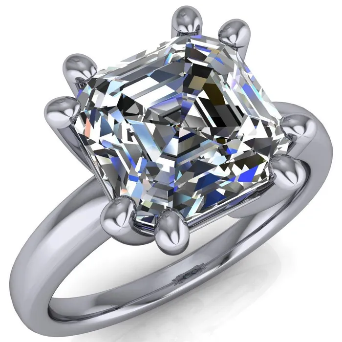 Deborah Asscher Moissanite 8 Prong Ring Fire Brilliance Rings