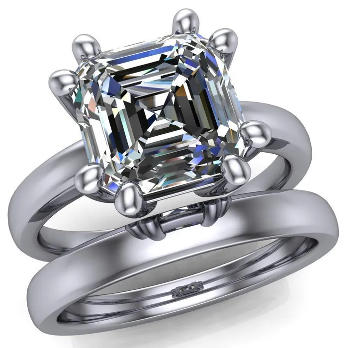 Deborah Asscher Moissanite 8 Prong Ring Fire Brilliance Rings