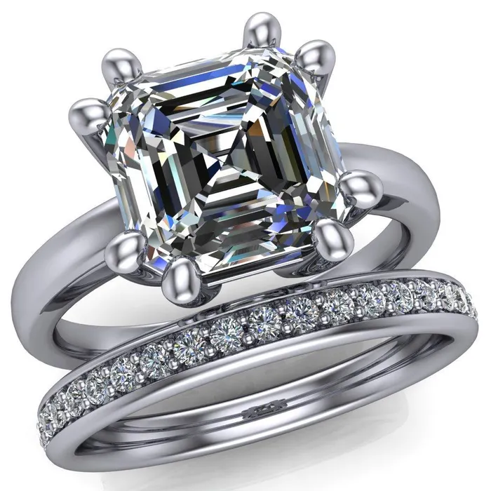 Deborah Asscher Moissanite 8 Prong Ring Fire Brilliance Rings