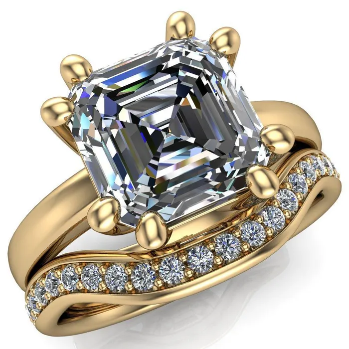 Deborah Asscher Moissanite 8 Prong Ring Fire Brilliance Rings