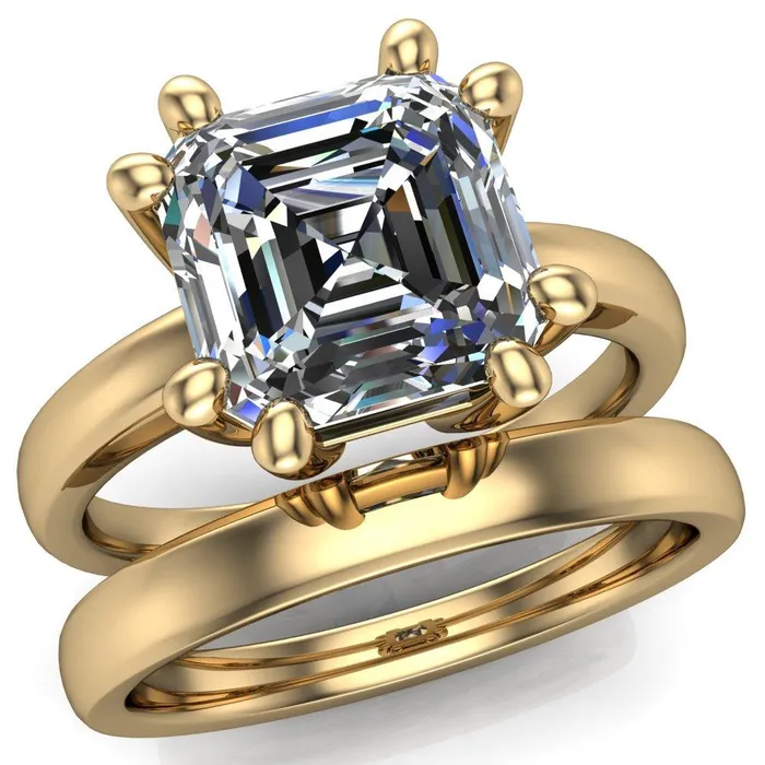 Deborah Asscher Moissanite 8 Prong Ring Fire Brilliance Rings