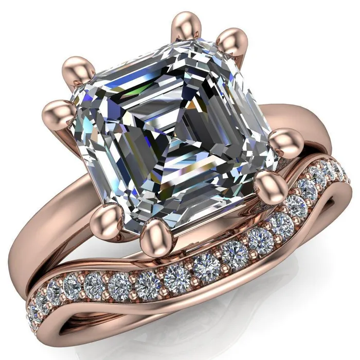 Deborah Asscher Moissanite 8 Prong Ring Fire Brilliance Rings