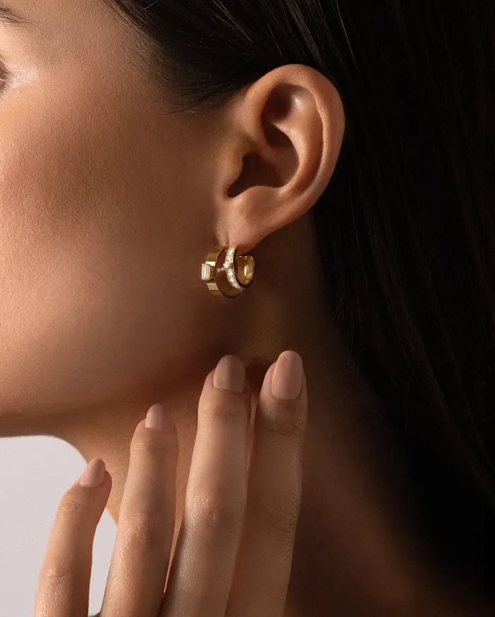 Dinner Date Mood Hoops in Yellow Gold Mood Earrings Dinner Date Mood Hoops in Yellow Gold Mood Earrings