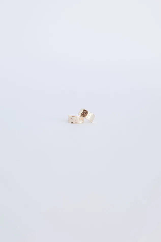 DLUX Earrings Thick Hammered Hoop