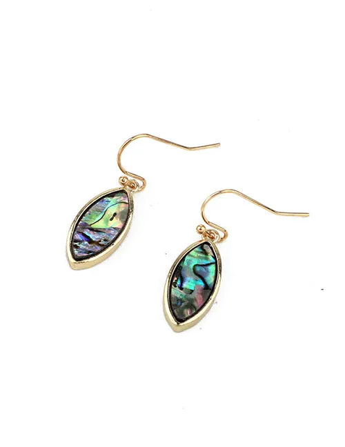 E409 Gold Abalone Earrings 02 Earrings