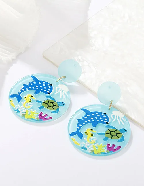 Earrings 02 E1616 Acrylic Sea Life Earrings