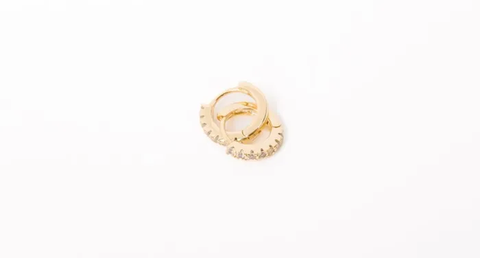Earrings DLUX 8 mm Diamond Huggies