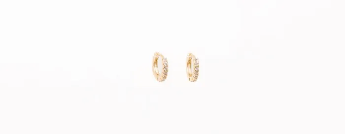 Earrings DLUX 8 mm Diamond Huggies