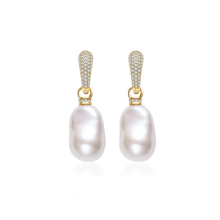 Earrings Elegant Baroque Pearl Earrings WE00875 Pearly Lustre