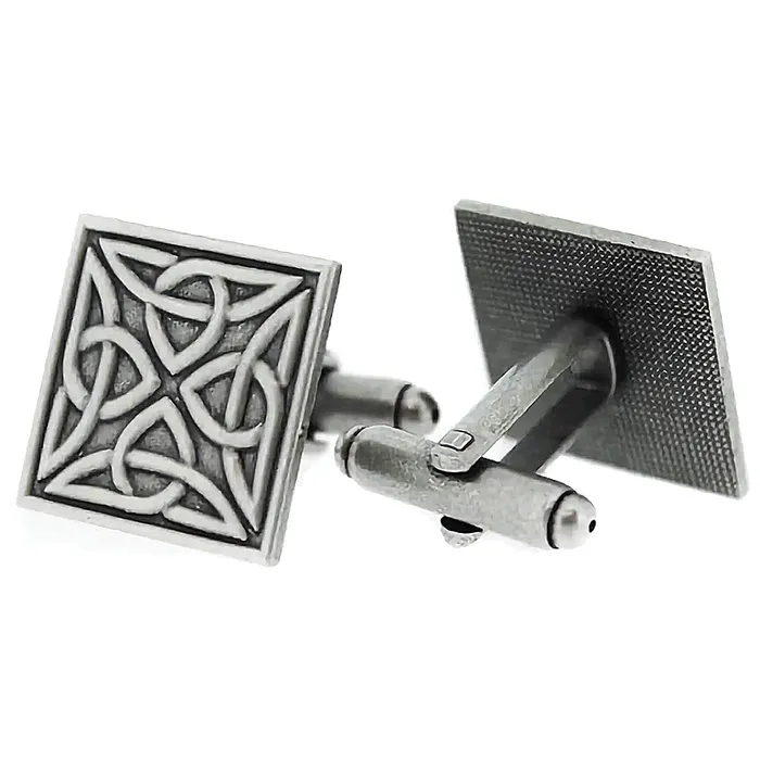 Earrings Hamilton Young Celtic Trinity Knots Pewter Square Cufflinks