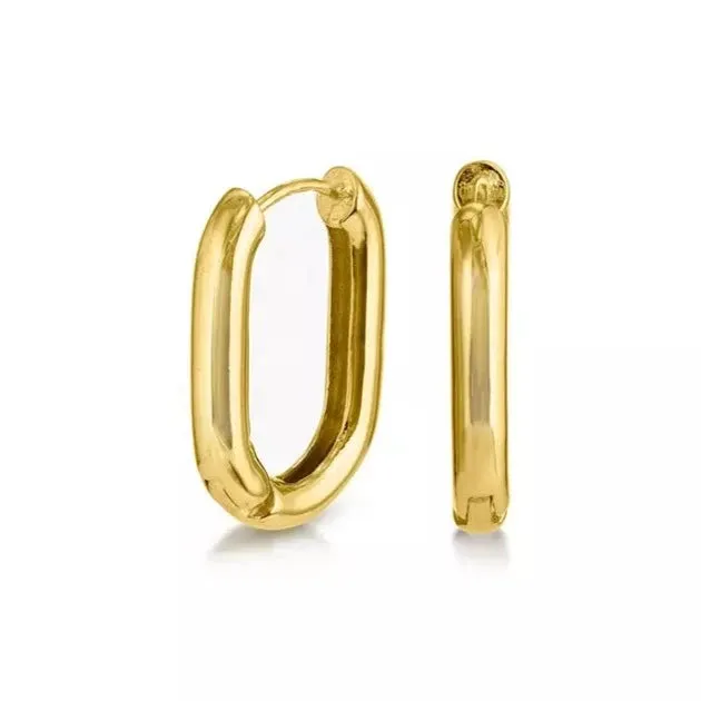 Earrings Jewelvers 18K GoldFilled Oval Link Hoop Earrings