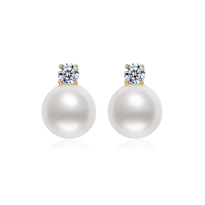 Earrings Pearly Lustre 18K Gold Hanadama Akoya Pearl Earrings KE00108