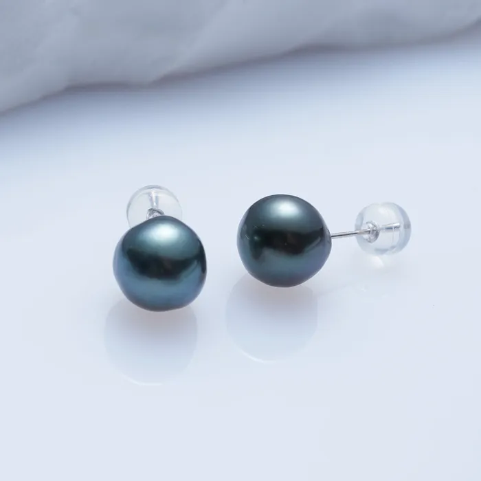 Earrings Pearly Lustre 18K Gold Top Grade Tahitian Baroque Pearl Stud Earrings KE00193