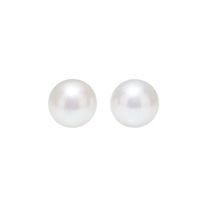 Earrings Pearly Lustre Elegant Freshwater White Semi Round Pearl Stud Earrings WE00126 Earrings Pearly Lustre Elegant Freshwater White Semi Round Pearl Stud Earrings WE00126