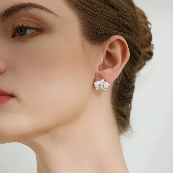Earrings Pearly Lustre Top Grade Freshwater Pearl Earrings WE00789 ORCHID