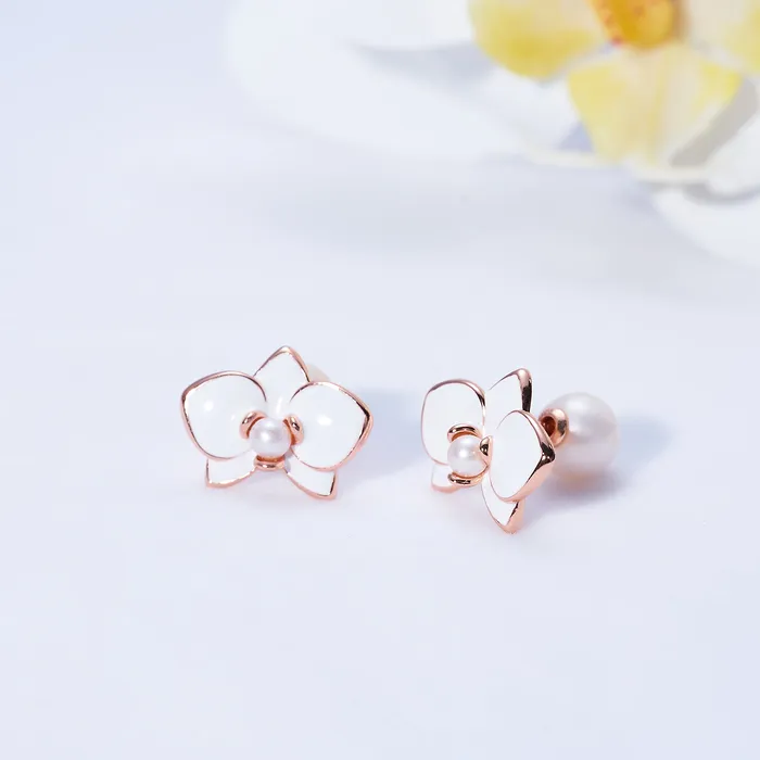 Earrings Pearly Lustre Top Grade Freshwater Pearl Earrings WE00789 ORCHID