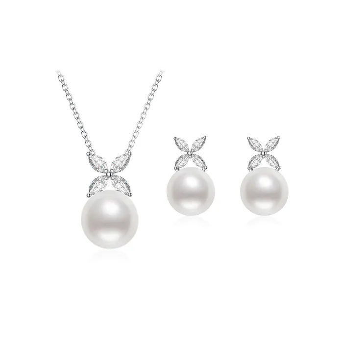 Earrings Pearly Lustre Top Grade Freshwater Pearl Necklace Earrings Set WS00111 EVERLEAF Earrings Pearly Lustre Top Grade Freshwater Pearl Necklace Earrings Set WS00111 EVERLEAF