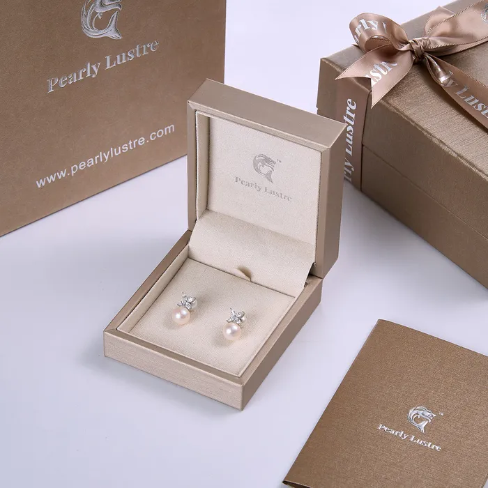 Earrings Pearly Lustre Top Grade Freshwater Pearl Necklace Earrings Set WS00111 EVERLEAF