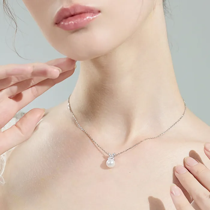 Earrings Pearly Lustre Top Grade Freshwater Pearl Necklace Earrings Set WS00111 EVERLEAF
