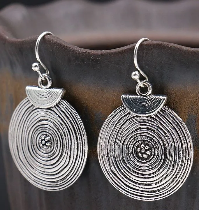 Earrings polly E547 Silver Vintage Swirl Design Earrings