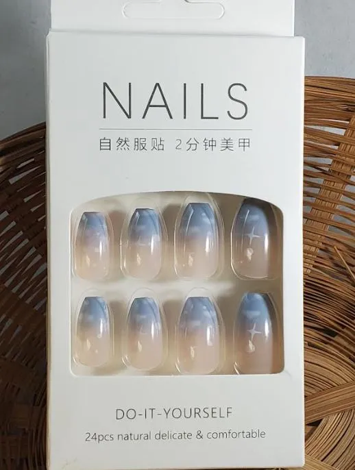 Earrings Polly NS335 Long Plastic Ballerina Nails Press On Nails 24 Pieces R002