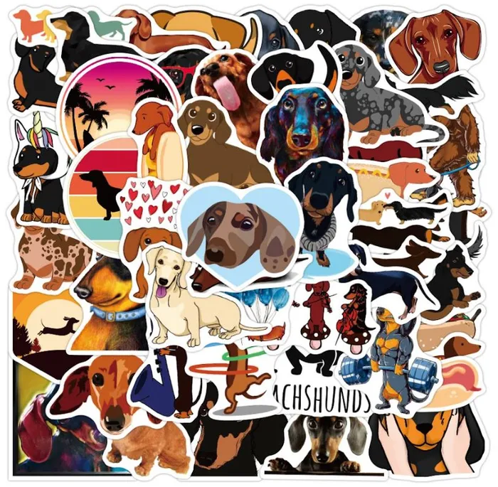 Earrings POLLY ST43 Dachshund Puppy Dog 20 Pieces Assorted Stickers