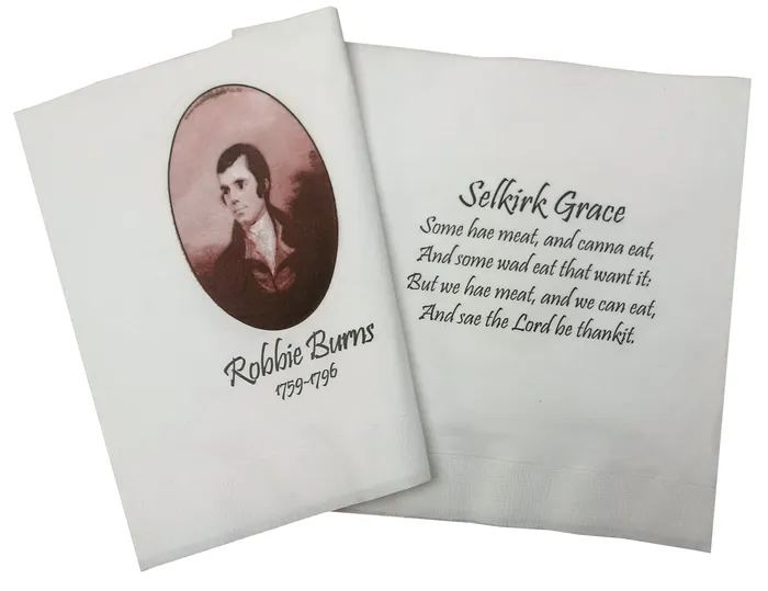 Earrings Robbie Burns Napkins Set of 15 Scottish and Irish Store