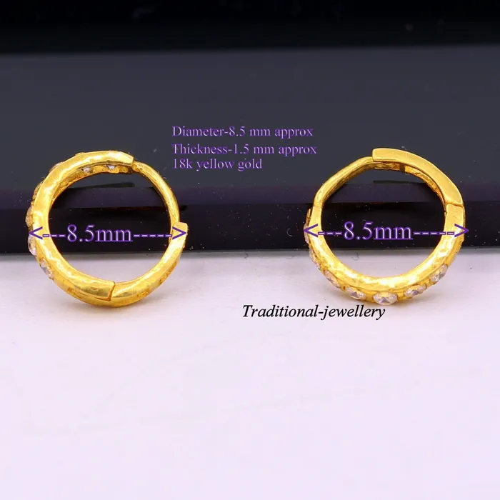 Earrings TRIBAL ORNAMENTS 18kt yellow gold with fabulous cubic zircon stone handmade earrings hoops bali nose ring fabulous womens daily use jewelry Earrings TRIBAL ORNAMENTS 18kt yellow gold with fabulous cubic zircon stone handmade earrings hoops bali nose ring fabulous womens daily use jewelry
