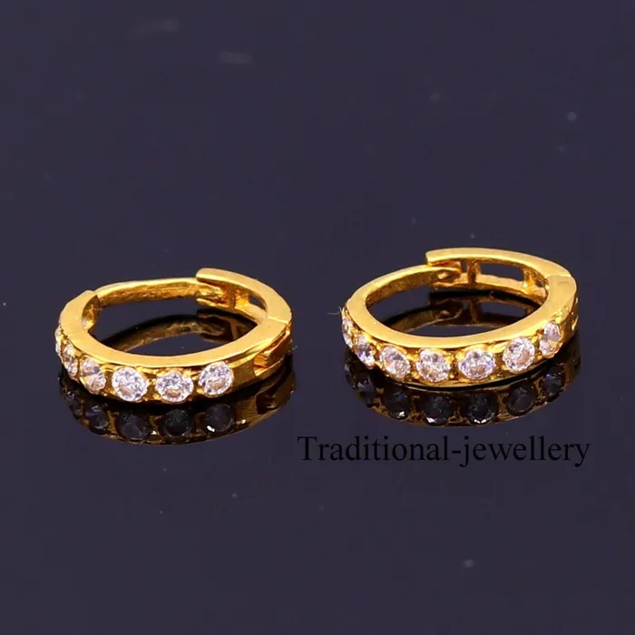Earrings TRIBAL ORNAMENTS 18kt yellow gold with fabulous cubic zircon stone handmade earrings hoops bali nose ring fabulous womens daily use jewelry Earrings TRIBAL ORNAMENTS 18kt yellow gold with fabulous cubic zircon stone handmade earrings hoops bali nose ring fabulous womens daily use jewelry
