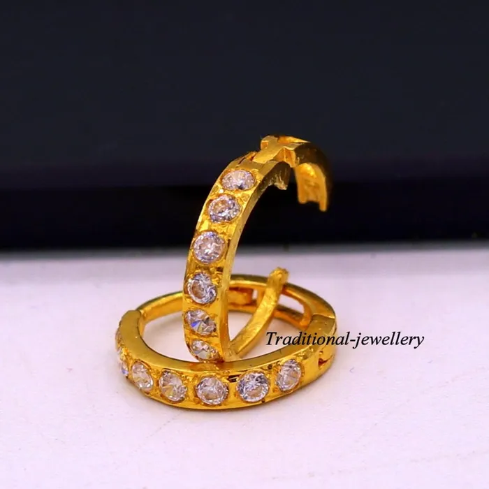 Earrings TRIBAL ORNAMENTS 18kt yellow gold with fabulous cubic zircon stone handmade earrings hoops bali nose ring fabulous womens daily use jewelry Earrings TRIBAL ORNAMENTS 18kt yellow gold with fabulous cubic zircon stone handmade earrings hoops bali nose ring fabulous womens daily use jewelry