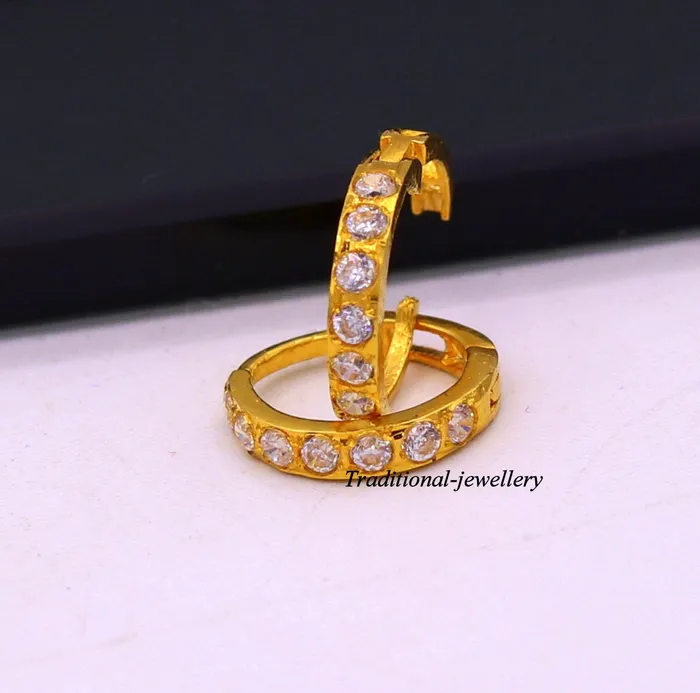 Earrings TRIBAL ORNAMENTS 18kt yellow gold with fabulous cubic zircon stone handmade earrings hoops bali nose ring fabulous womens daily use jewelry Earrings TRIBAL ORNAMENTS 18kt yellow gold with fabulous cubic zircon stone handmade earrings hoops bali nose ring fabulous womens daily use jewelry