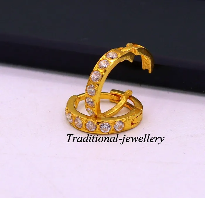 Earrings TRIBAL ORNAMENTS 18kt yellow gold with fabulous cubic zircon stone handmade earrings hoops bali nose ring fabulous womens daily use jewelry Earrings TRIBAL ORNAMENTS 18kt yellow gold with fabulous cubic zircon stone handmade earrings hoops bali nose ring fabulous womens daily use jewelry