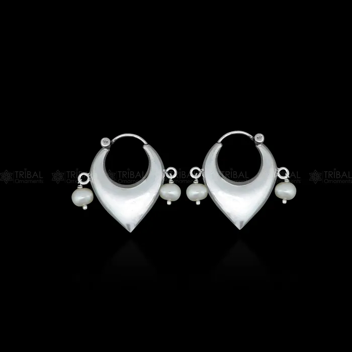 Earrings TRIBAL ORNAMENTS 925 sterling silver fabulous vintage plain pearl beads design hoops earingelegant hoops cultural earrings s1334 Earrings TRIBAL ORNAMENTS 925 sterling silver fabulous vintage plain pearl beads design hoops earingelegant hoops cultural earrings s1334