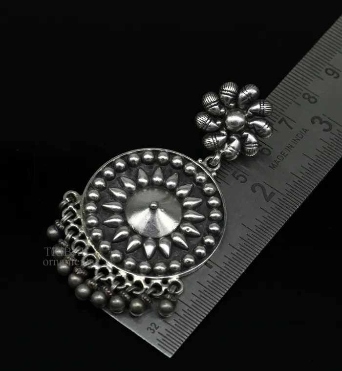 Earrings TRIBAL ORNAMENTS 925 sterling silver handmade vintage design shape light weight stud earring attractive gifting jewelry tribal earring drop dangle EAR1089