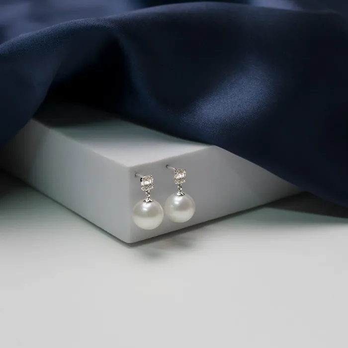 Elegant Freshwater Pearl Earrings WE00066 Pearly Lustre Earrings