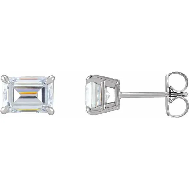 Emerald Center 4 Prong Earrings Charles Colvard Earrings