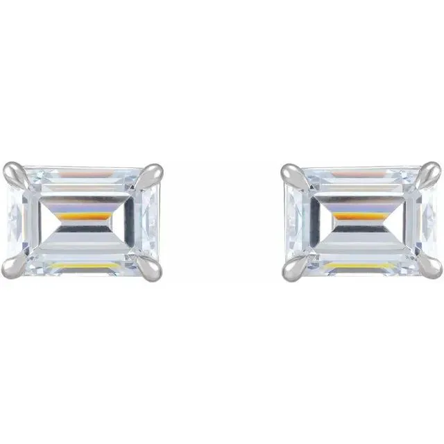 Emerald Center 4 Prong Earrings Charles Colvard Earrings