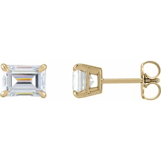 Emerald Center 4 Prong Earrings Charles Colvard Earrings