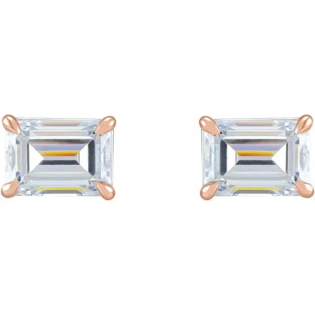 Emerald Center 4 Prong Earrings Charles Colvard Earrings