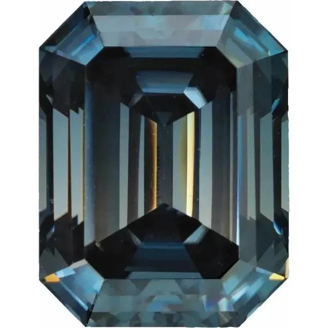 Emerald Step Cut FAB Blue Moissanite Loose Stone Fire Brilliance Rings