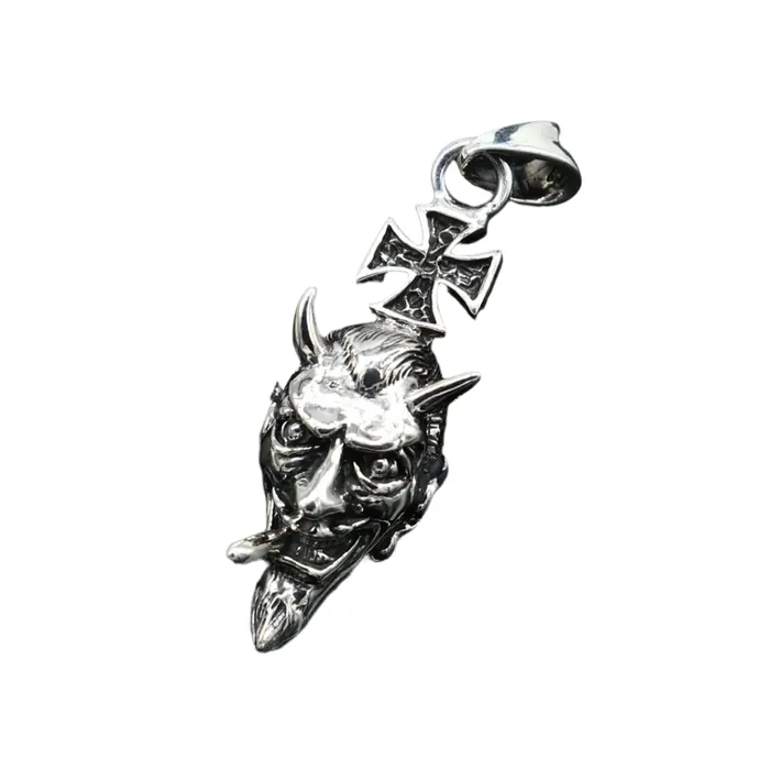 Exclusive stylish 925 sterling silver Devil cross pendant best unisex gifting hiphop jewelry ssp1548 TRIBAL ORNAMENTS Necklaces