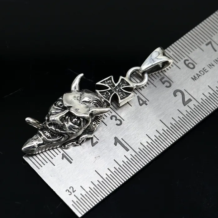Exclusive stylish 925 sterling silver Devil cross pendant best unisex gifting hiphop jewelry ssp1548 TRIBAL ORNAMENTS Necklaces