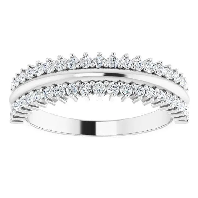 Fabianna 13 CTW Moissanite or Diamond Band Fire Brilliance Rings