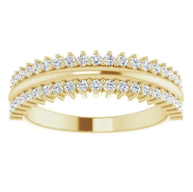 Fabianna 13 CTW Moissanite or Diamond Band Fire Brilliance Rings