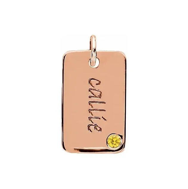 Fire Brilliance Earrings Posh Mommy Engravable Mini Dog Tag Pendant