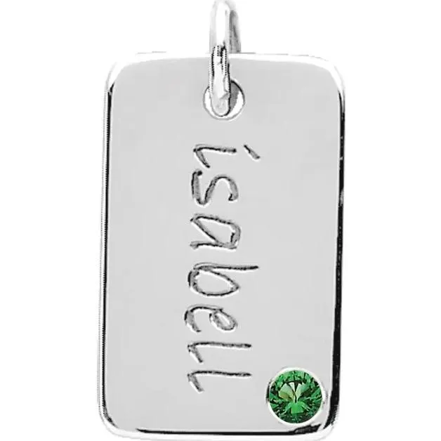 Fire Brilliance Earrings Posh Mommy Engravable Mini Dog Tag Pendant
