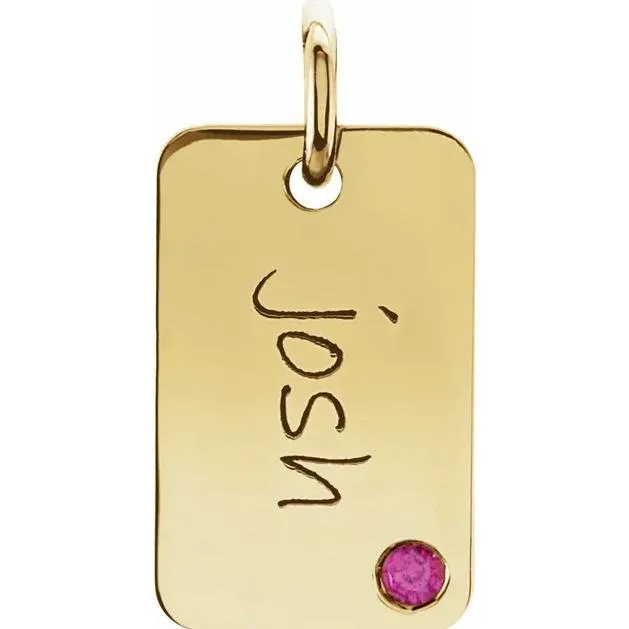Fire Brilliance Earrings Posh Mommy Engravable Mini Dog Tag Pendant