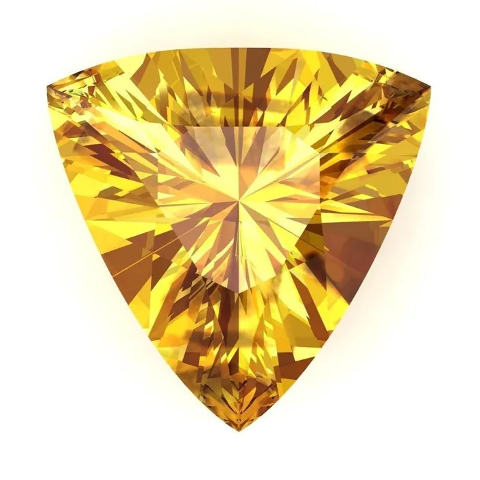Fire Brilliance Rings FAB LabGrown Trillion Yellow Sapphire Stone Size