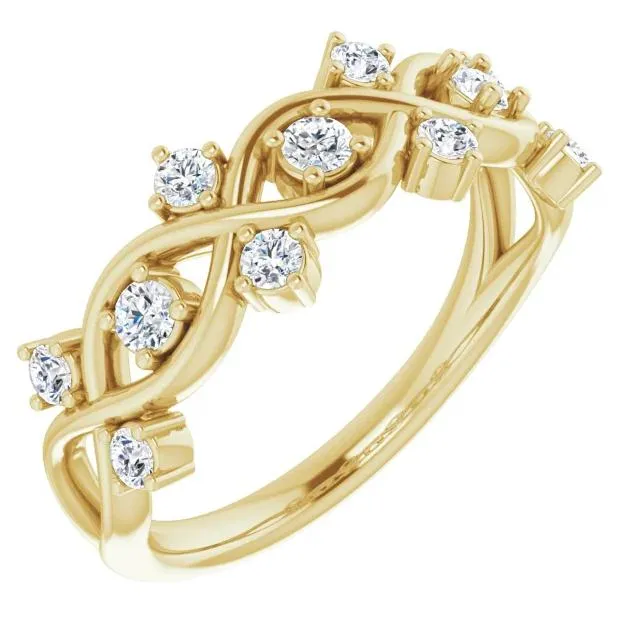 Fire Brilliance Rings Fabianna 38 CTW Round Moissanite or Diamond Band
